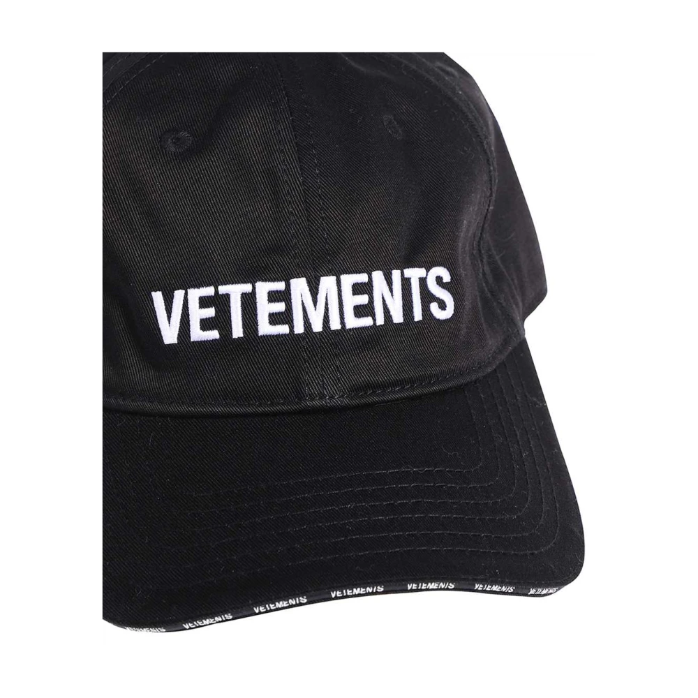 Vetements Geborduurde Baseballpet Black Dames