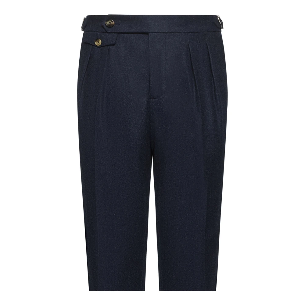 BRUNELLO CUCINELLI Blauwe Op Maat Gemaakte Wollen Broek Blue Heren