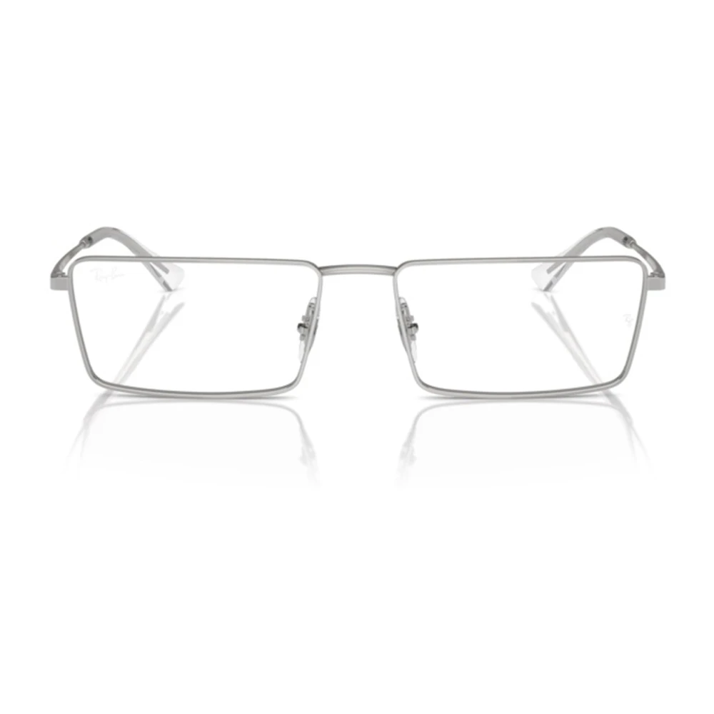 Ray-Ban Minimalistische Rechthoekige Metalen Frame Zonnebril Gray Unisex