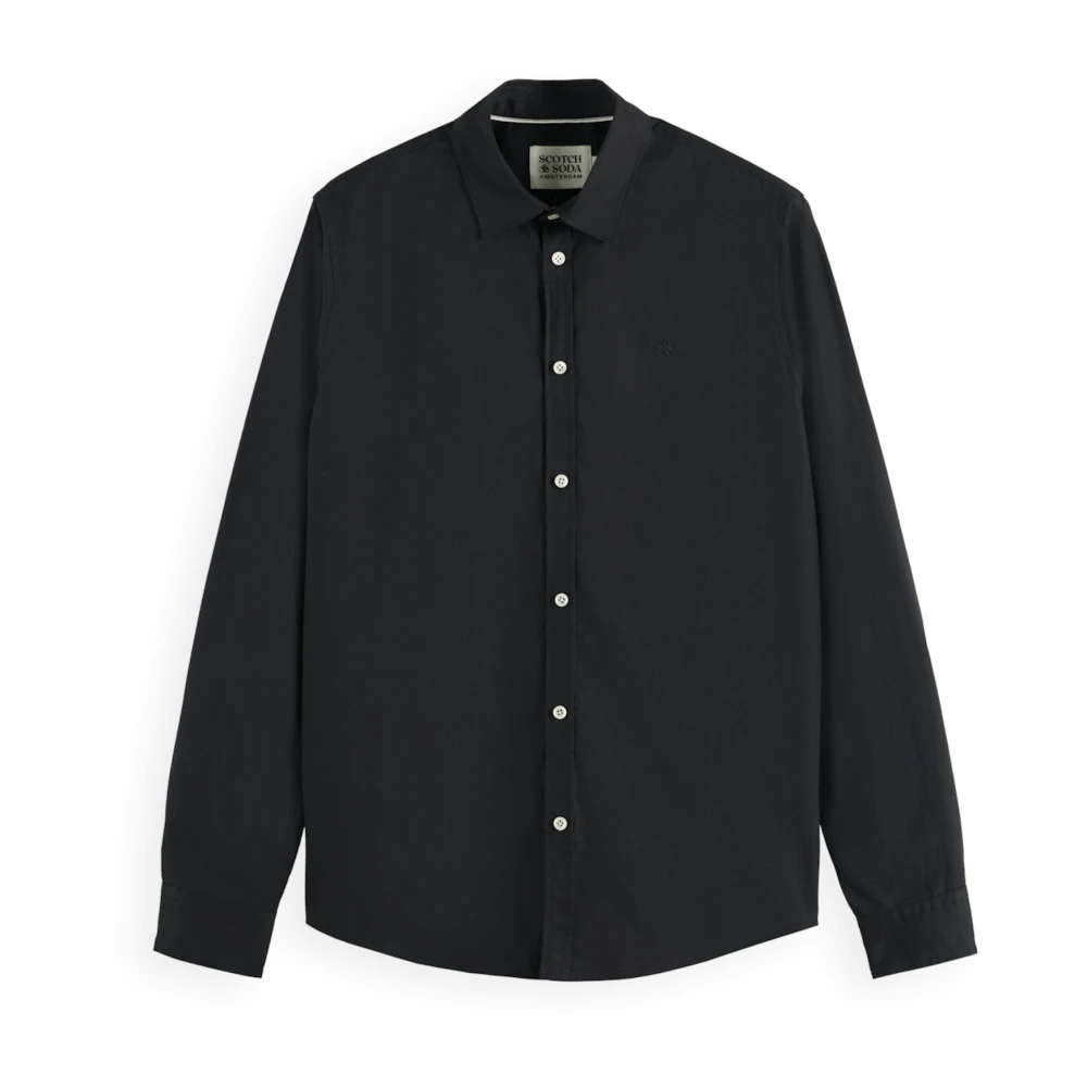 Scotch & Soda Klassieke Solide Poplin Overhemd Black Heren