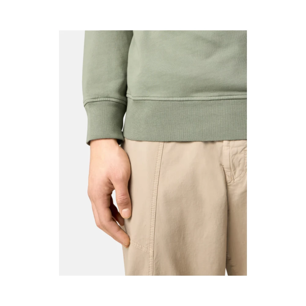 Stone Island Groene Half Zip Katoenen Sweatshirt Green Heren