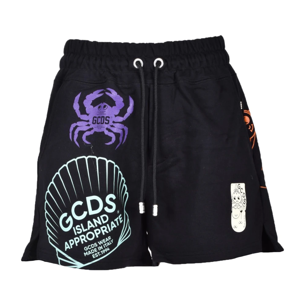 Gcds Katoenen Bermuda Shorts Black Heren