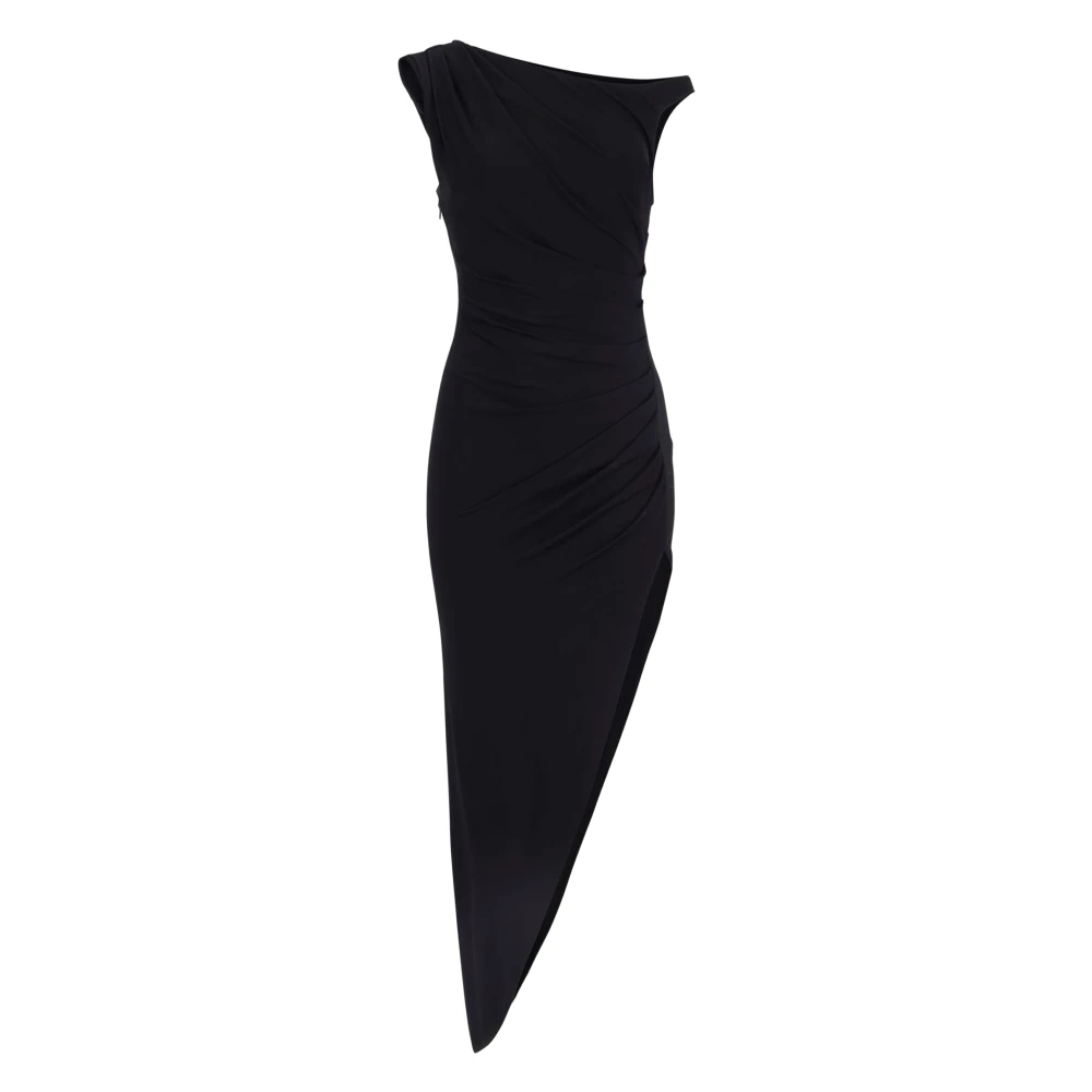 Elisabetta Franchi Black Party Dresses, Female, M, Dress In Crêpe Jersey Fabric With Jewel Strap
