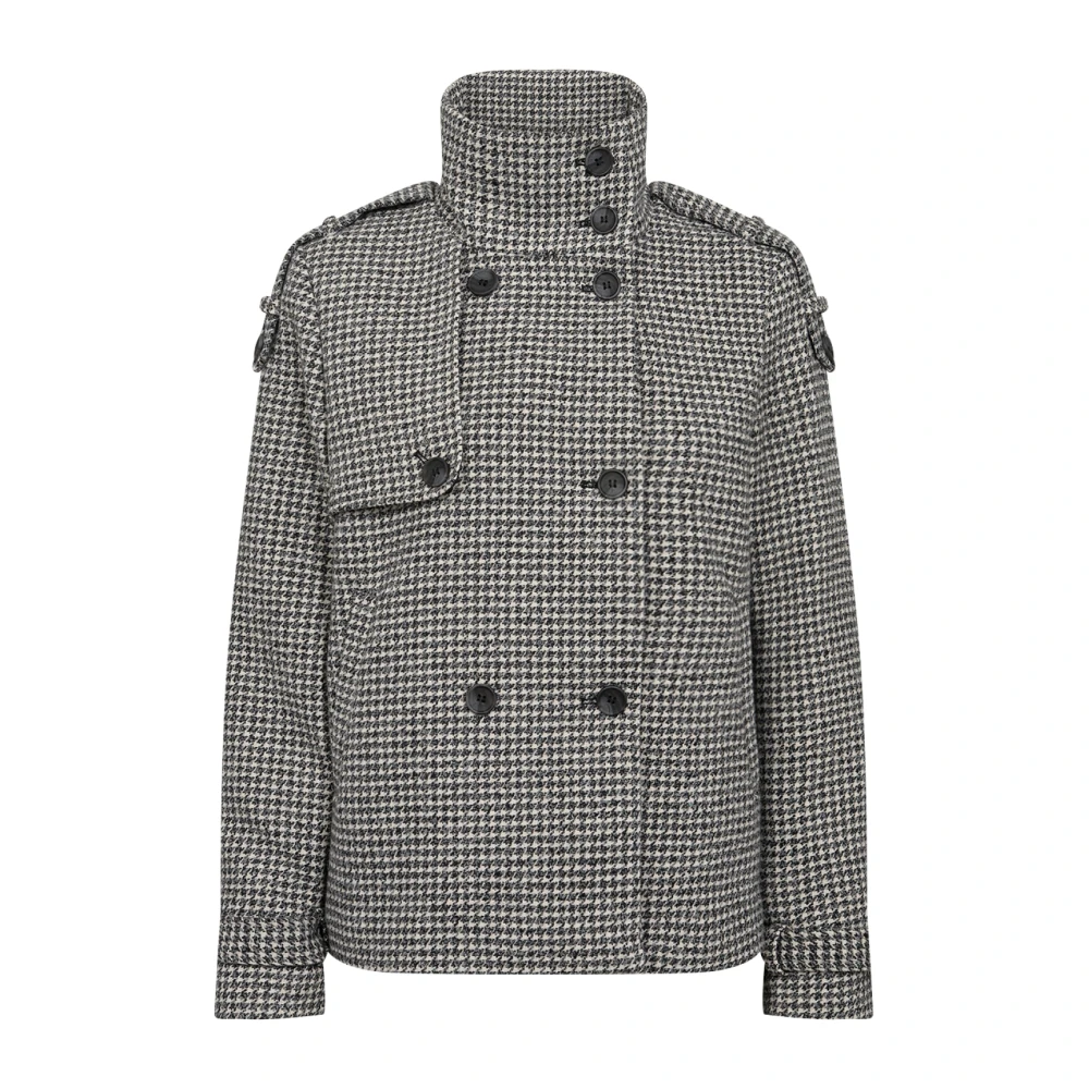 Soyaconcept Gestructureerde jas met militair geïnspireerde uitstraling Gray Dames