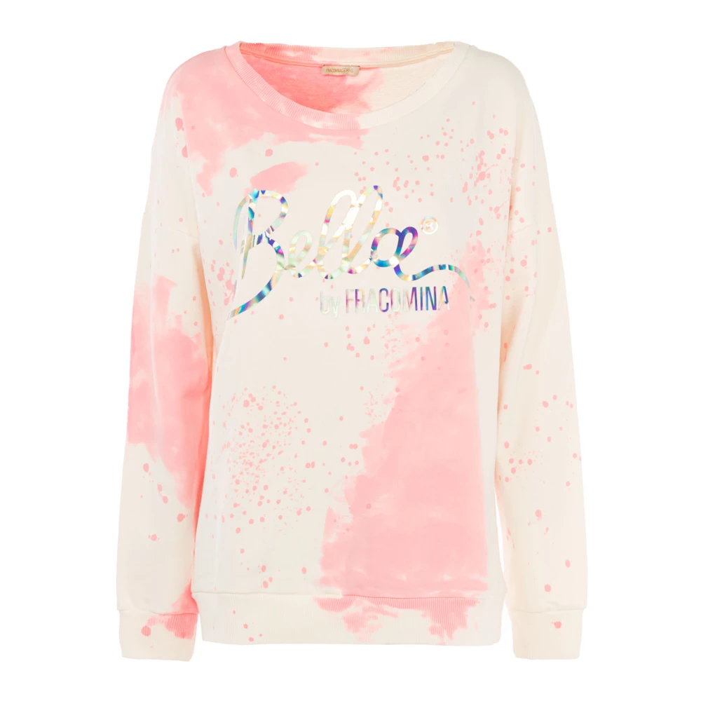Fracomina Sweatshirt met ronde hals en glanzende print Multicolor Dames