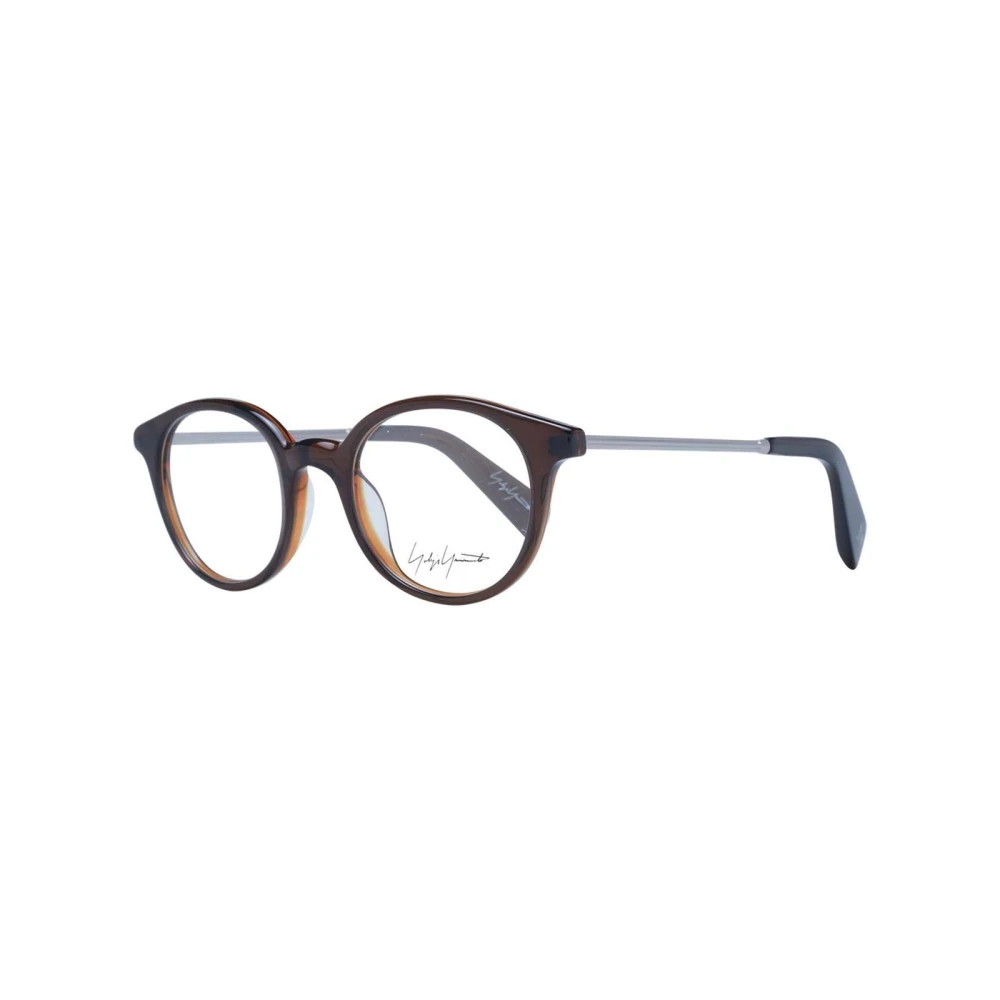 Yohji Yamamoto Unisex Brown Round Acetate Optical Frames - Glasses - One Size - Accessories