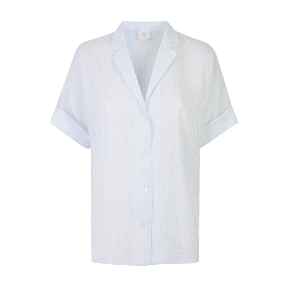 Eleventy Women's Blue Shirts, Xs, Short Sleeve Shirt