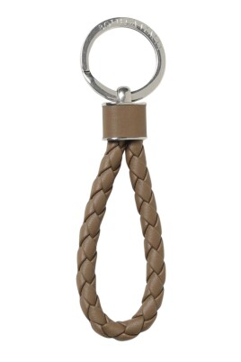 beige-braided-leather-keychain