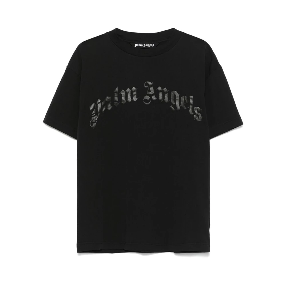 Palm Angels Zwarte Crew Neck Korte Mouw T-shirt Black Heren