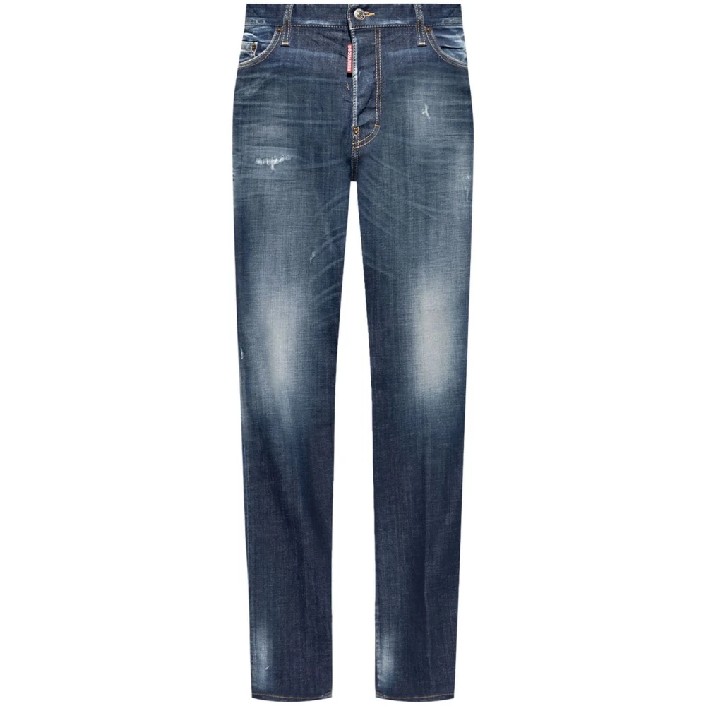Dsquared2 Blauwe Distressed Denim Jeans Blue Heren