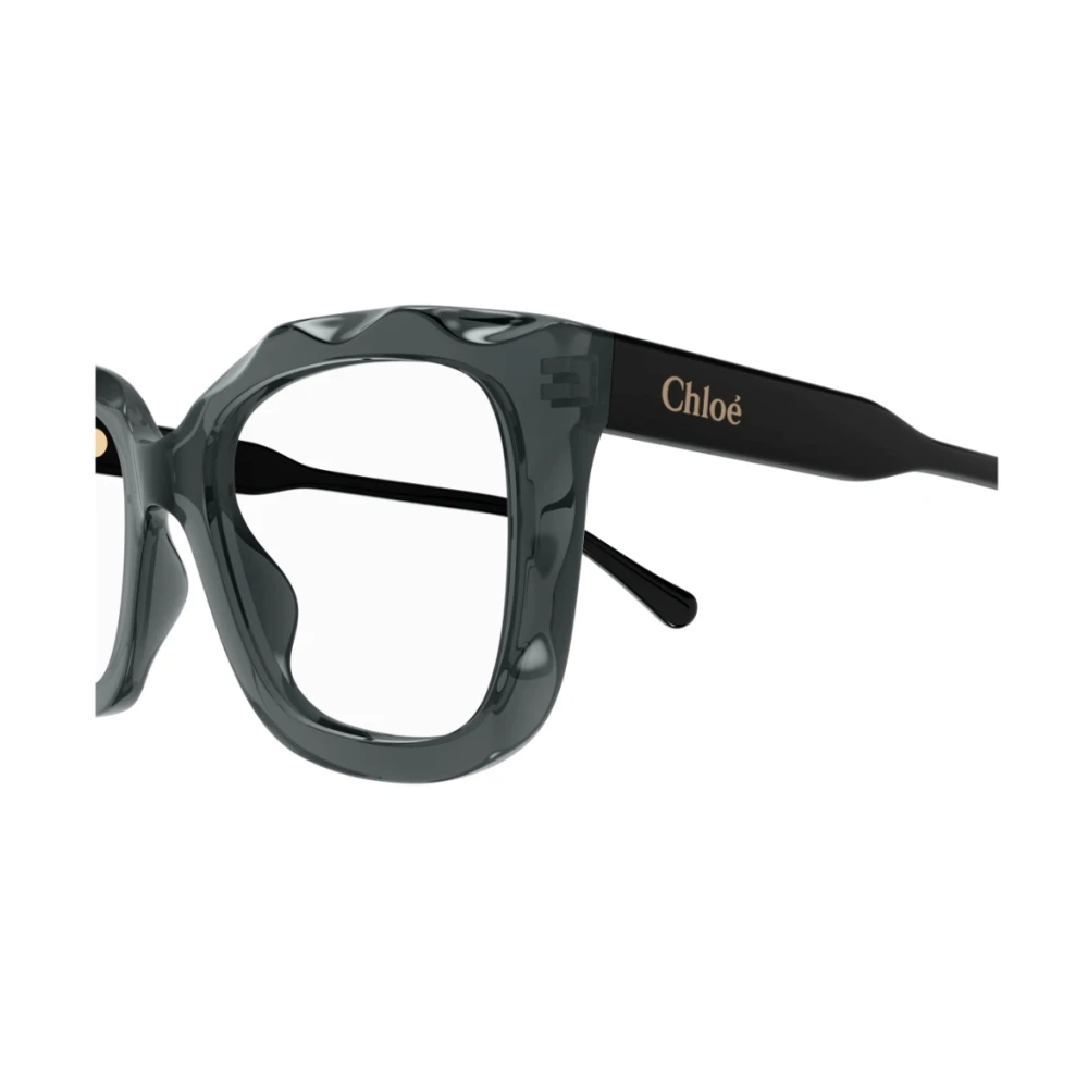 Chloé Rechthoekige acetaatbril met golvend patroon Gray Unisex