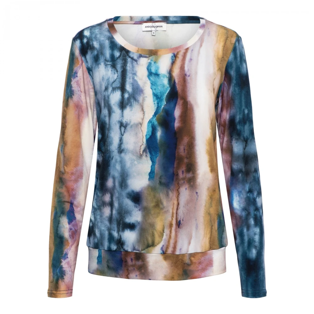 &Co Woman Moulante Longue Manche Haut Blue Dames