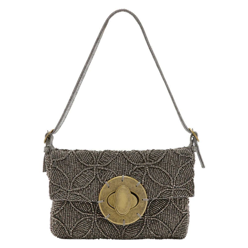 Maliparmi Kleine Lucky Kralen Borduurwerk Schoudertas Gray Dames