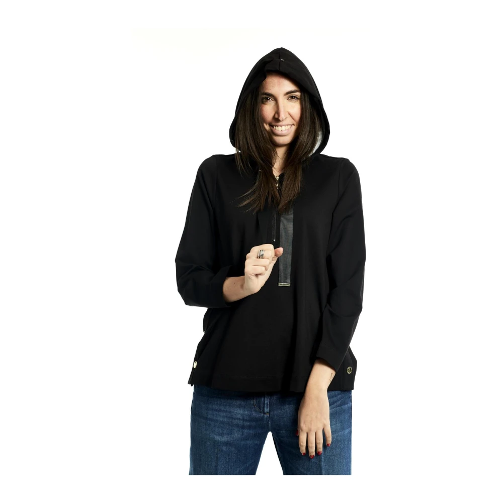 Marina Rinaldi Stijlvolle Fleece Trui Black Dames
