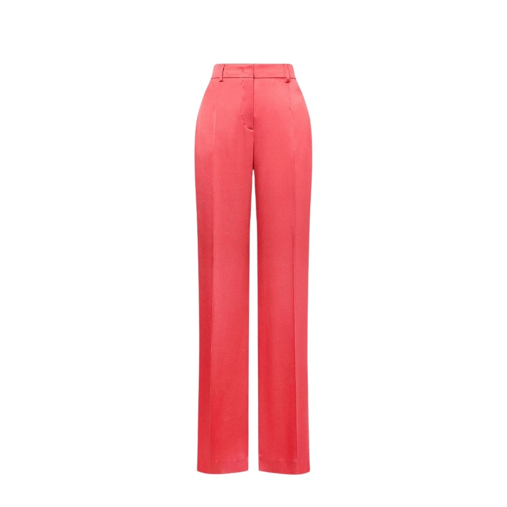 Alberta Ferretti Women's Pink Satin Trousers Cocktail - Wide Trousers - L - Trousers