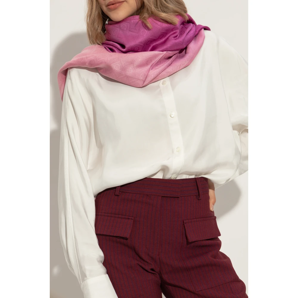 Salvatore Ferragamo Sjaal met monogram Pink Dames