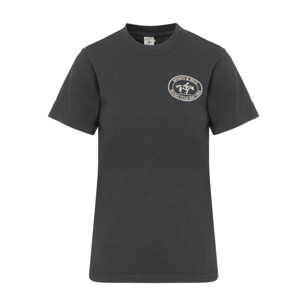 Sporty & Rich Riding Club T-Shirt Black Dames