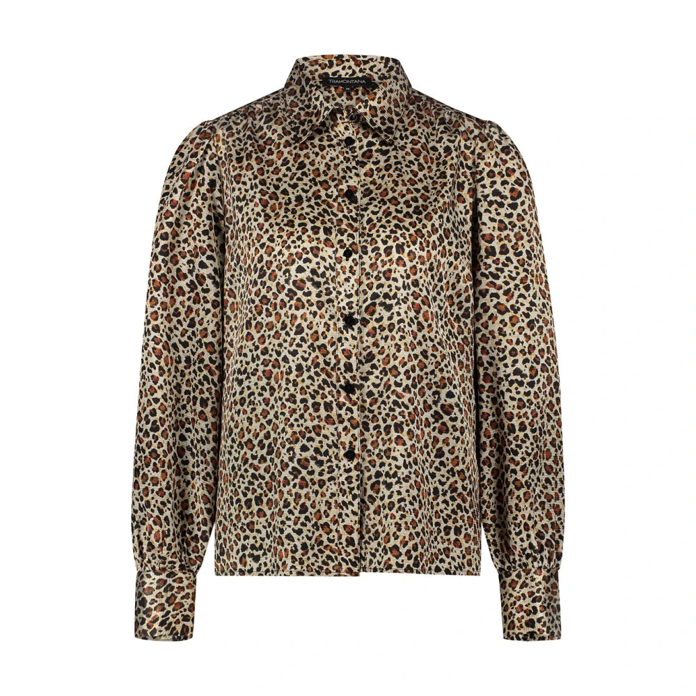 Tramontana Luipaardprint Lange Mouw Blouse Brown Dames