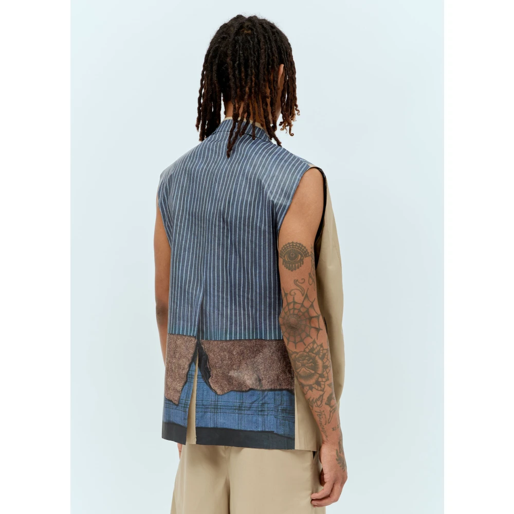 Comme des Garçons Trompe LOeil Double-Breasted Blazer Blue Heren