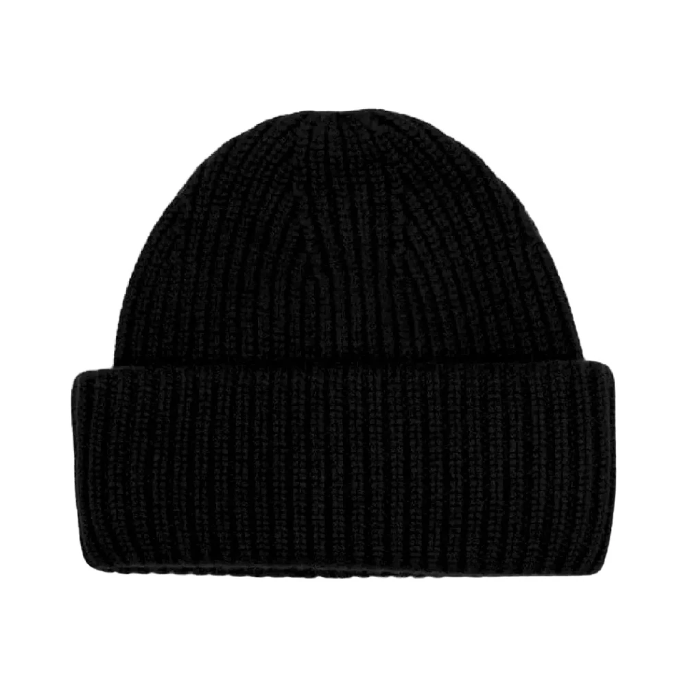 Yves Salomon Zwarte Gebreide Muts Black Unisex