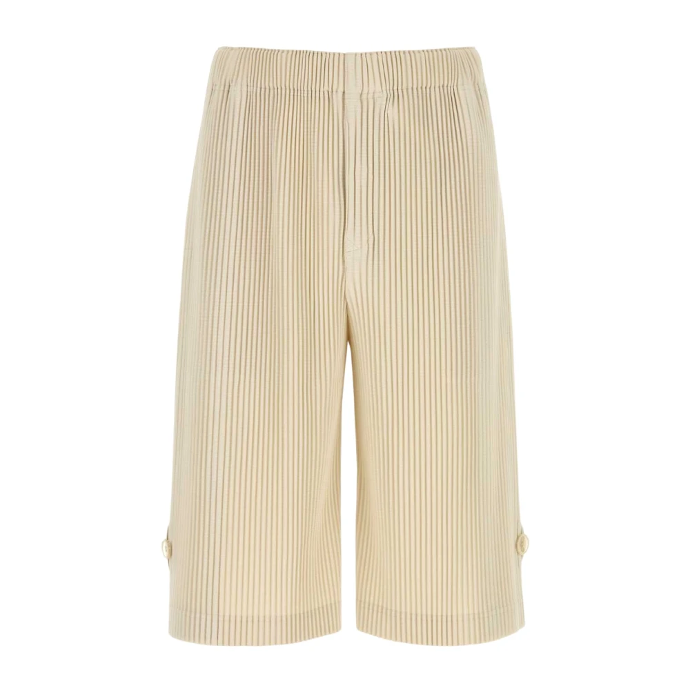 Issey Miyake Men's Beige Wear Or Wrap Pleated Shorts