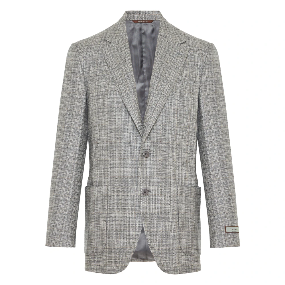 Canali Zijde Wol Blazer met 2 Knopen Gray Heren