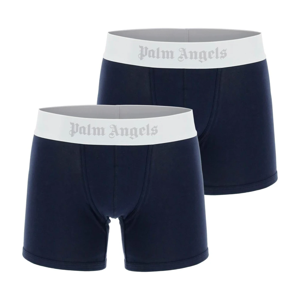 Palm Angels Logo Boxershorts Bi-Pack Blue Heren