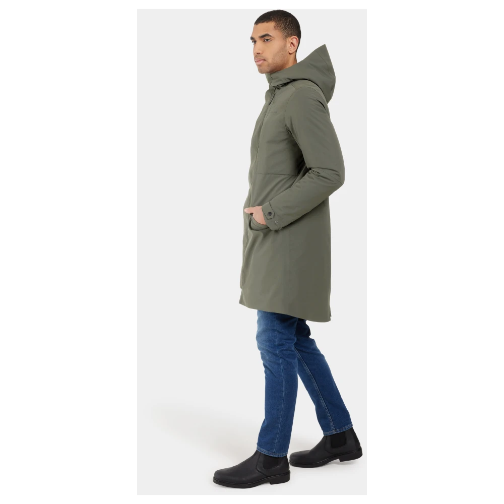 Didriksons Parka met overhemdkraag en knoopsluiting Green Heren