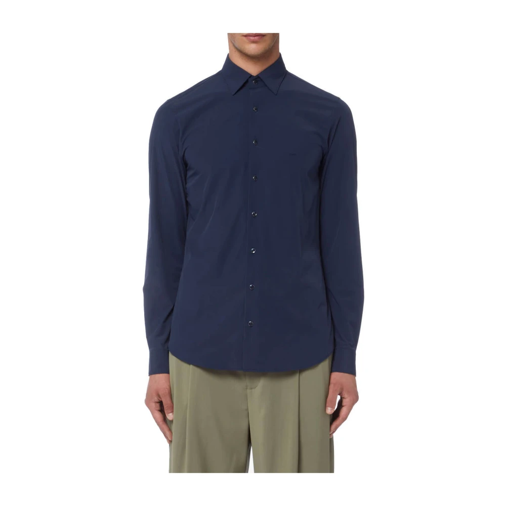 Michael Kors Men's Blue Casual Shirts, 2XL, Performance Stretch Slim Shirt
