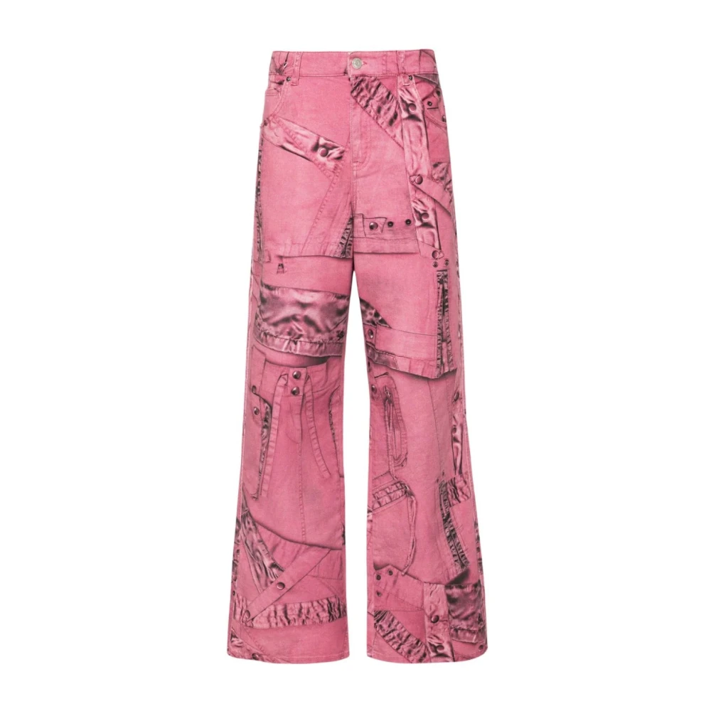Blumarine Boyfriend Print Jeans Pink Dames