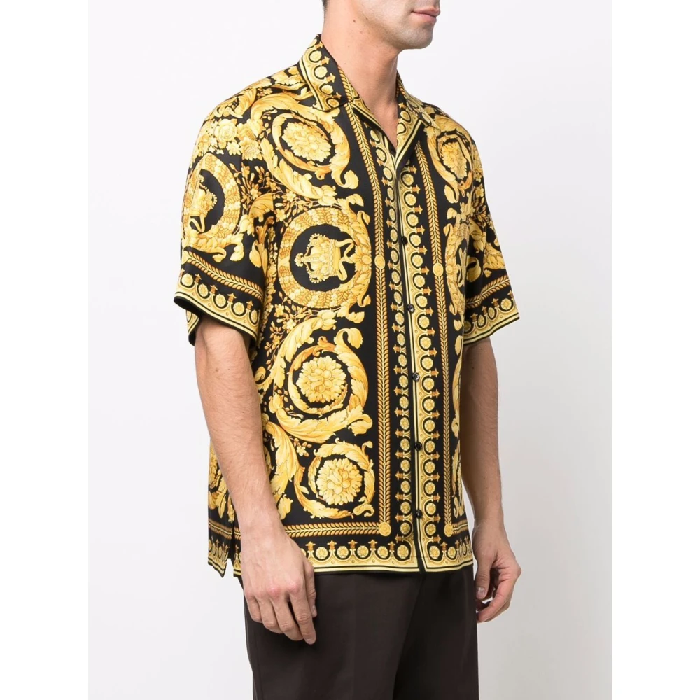 Versace Barok Print Bowling Shirt Multicolor Heren