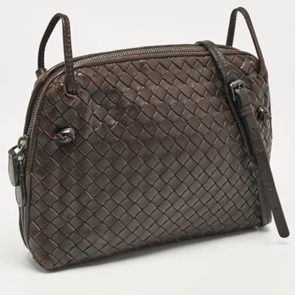 Bottega Veneta Vintage Pre-owned Leather crossbody-bags Brown Dames