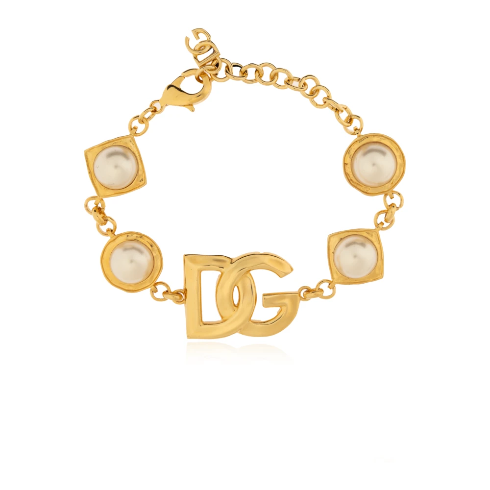 Dolce & Gabbana Armband med pärlor Yellow, Dam