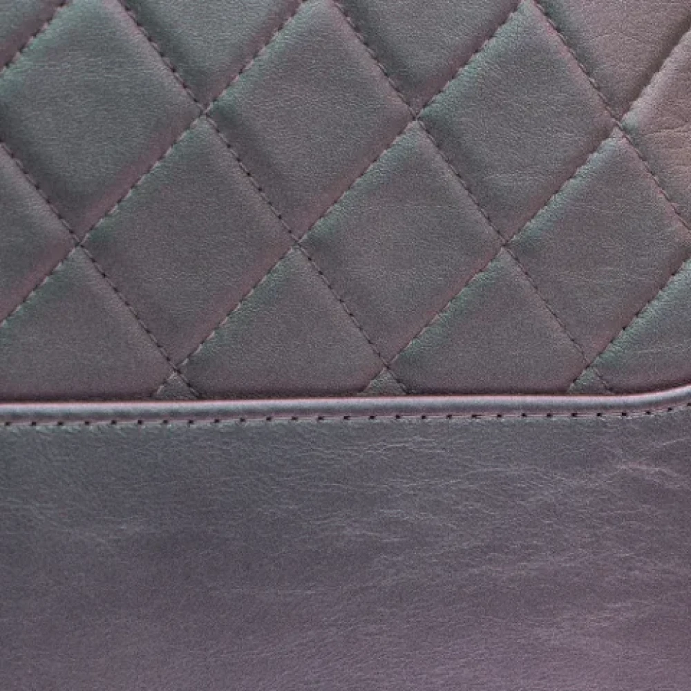 Chanel Vintage Pre-owned Leather chanel-bags Purple Dames