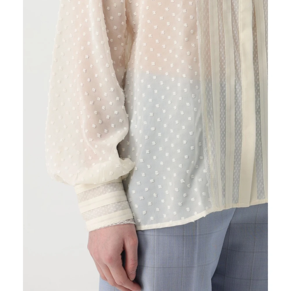 Hugo Boss Geborduurd overhemd met bloemendetails Beige Dames