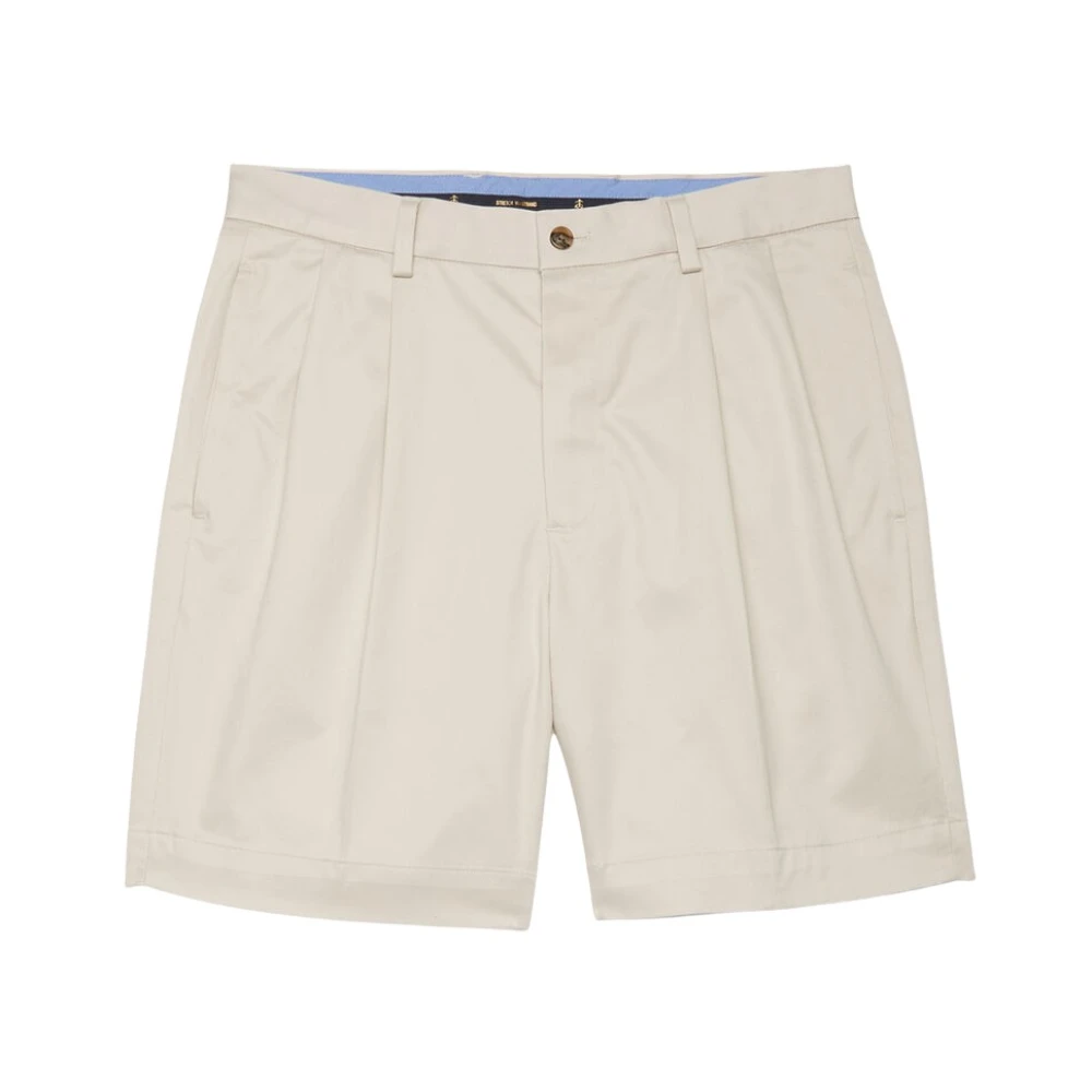 Brooks Brothers Stretch Short med pressveck framtill Beige, Herr