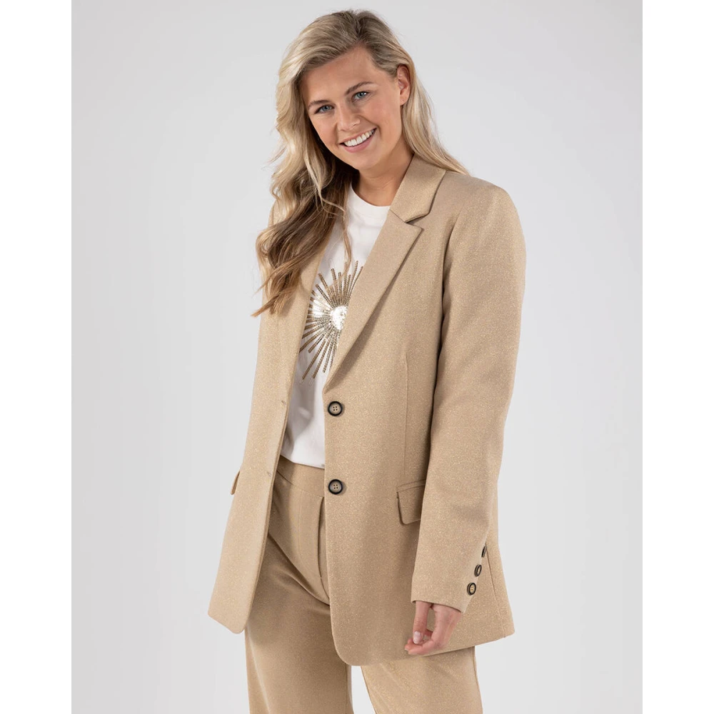 Nukus Lurex Blazer Fw24029 Yellow Dames