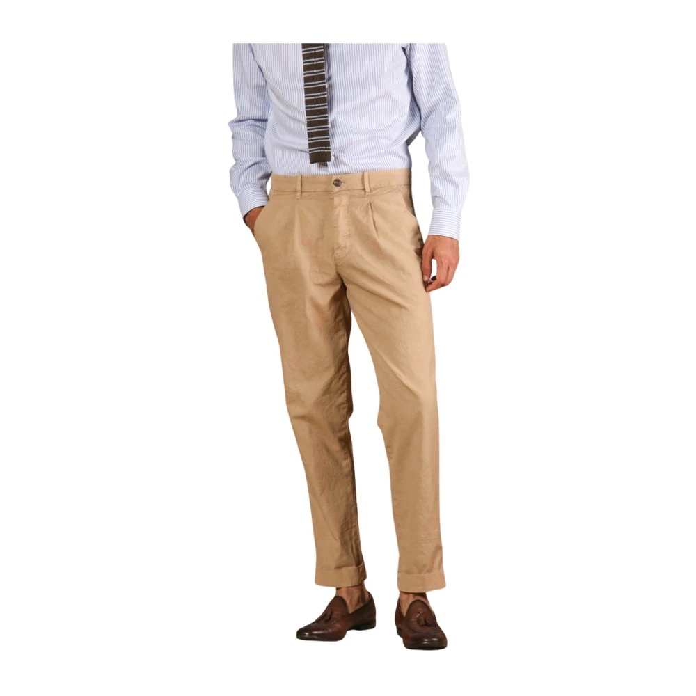 Mason's, Byxor, Herr, S, Bomull, Avslappnad Passform Khaki Chinos