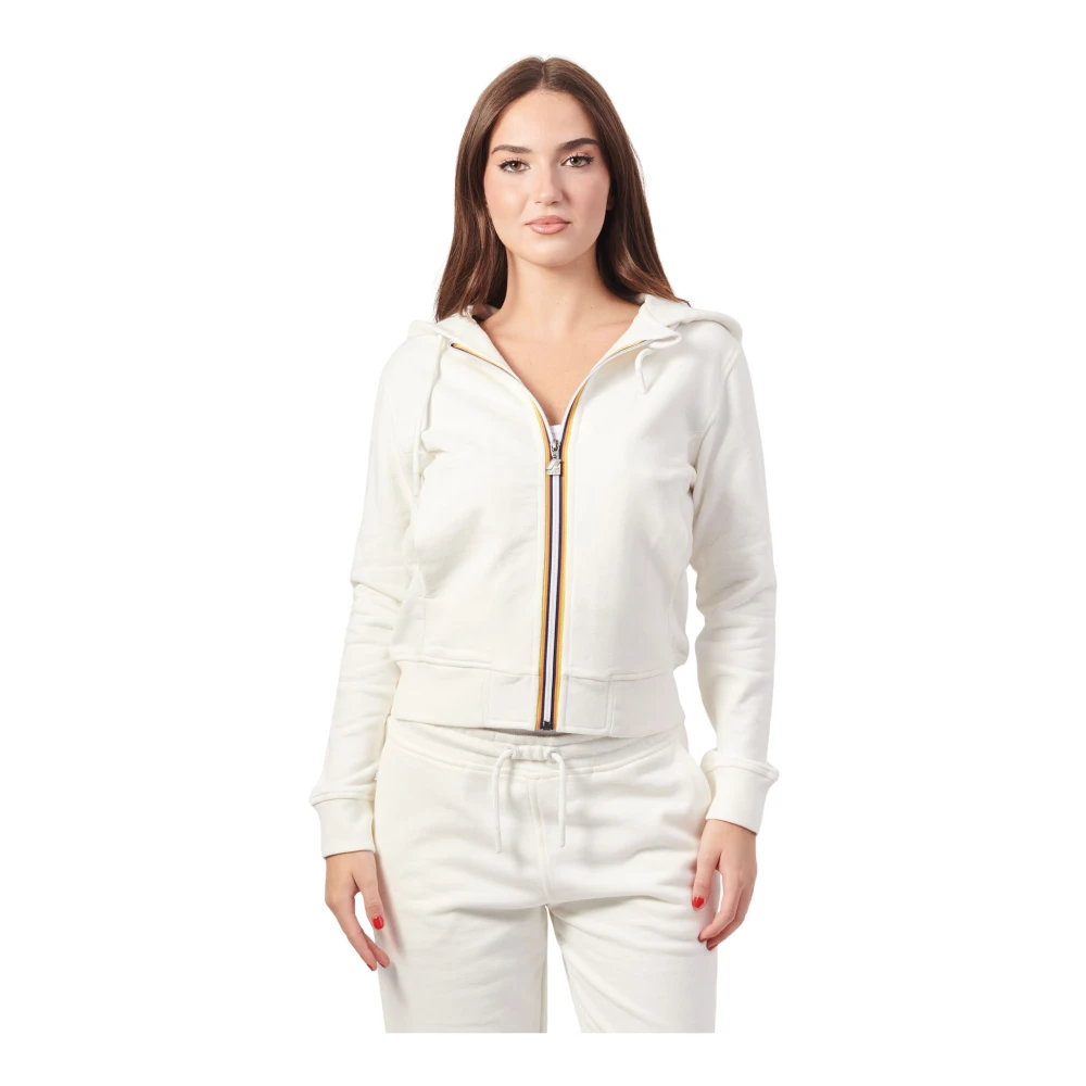 K-Way Vit Fleece Sportig Jacka Deline White, Dam