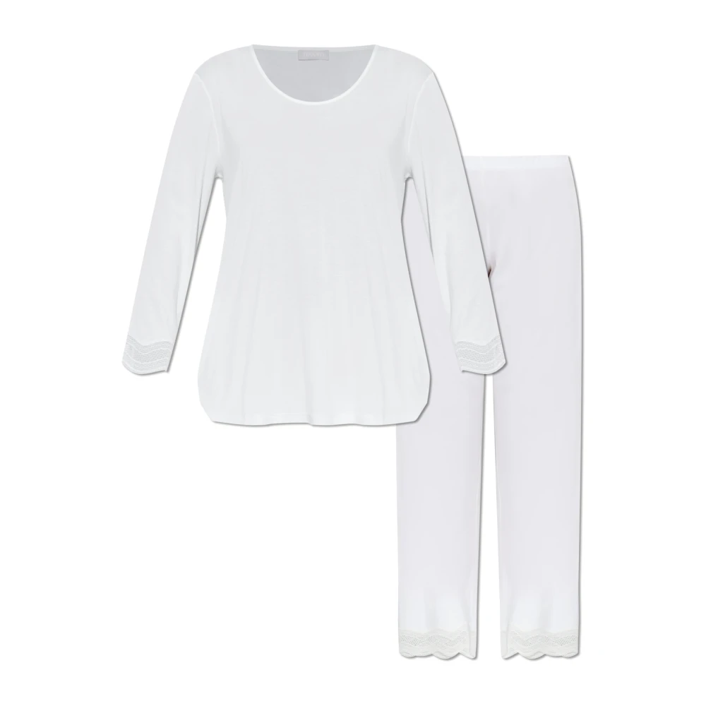 Hanro Vrouw Wit Nachtkleding Dames, S, Tweed, Cira Tweedelige Pyjama Set