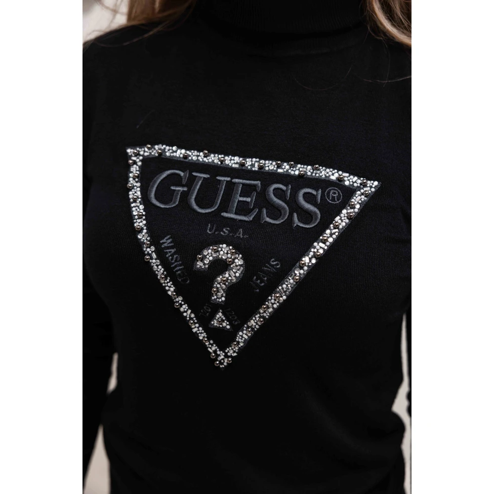 Guess Triangle Logo Sweater Dames Zwart Black Dames