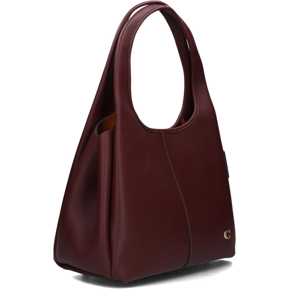 Coach Women's Brown Red Leather Shoulder Bag Lana - Shoulder Bags - One Size- Bags