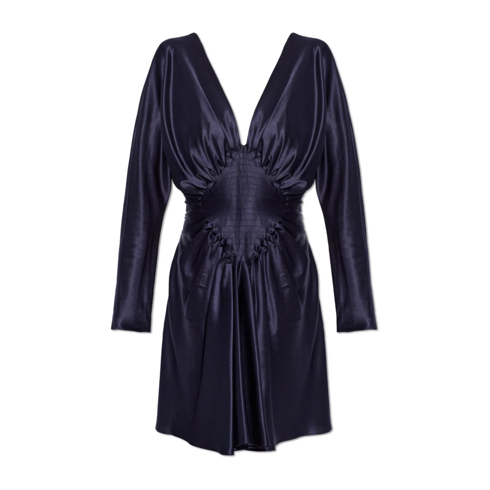 Versace Donna Blu - Silk Dress With Draping - Dresses - M
