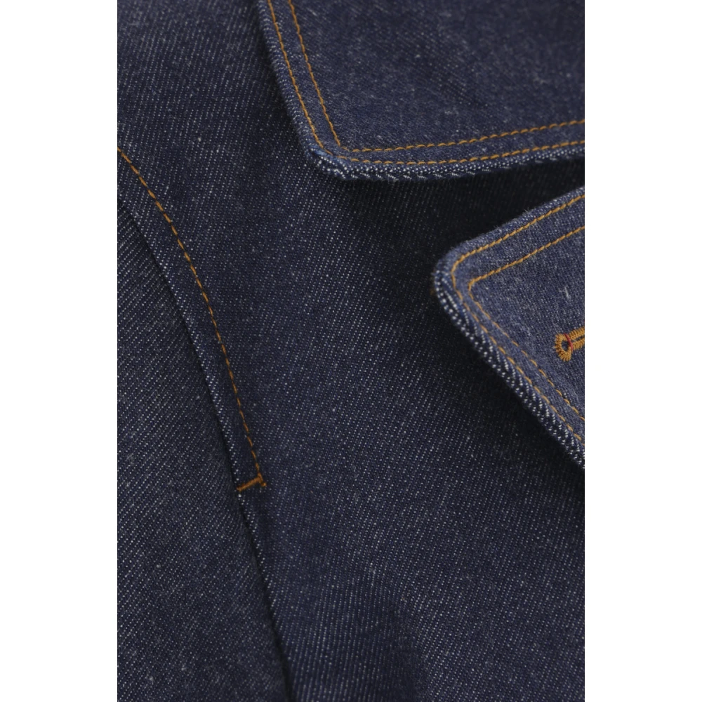 Gucci Blauwe dubbelrijige denimjas Blue Heren