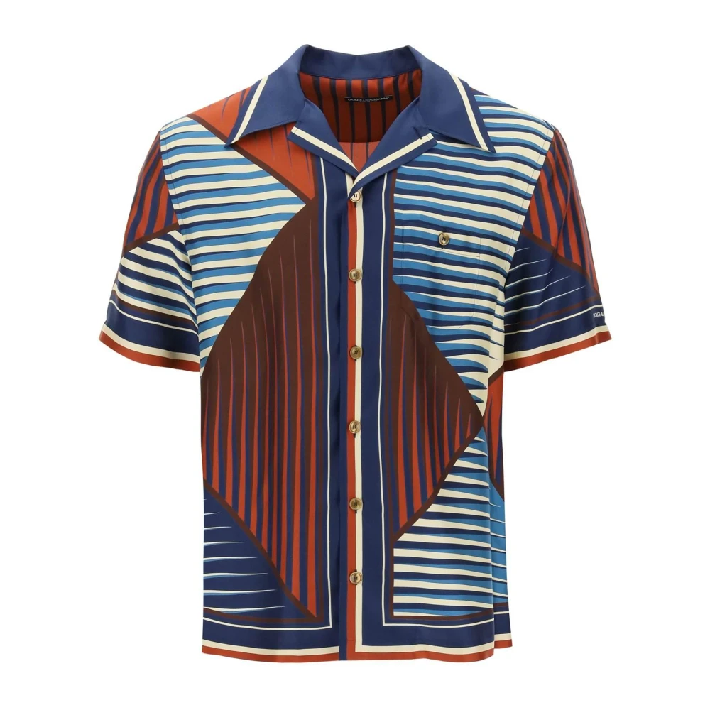 Dolce & Gabbana Geometrisch Patroon Bowling Shirt Multicolor Heren