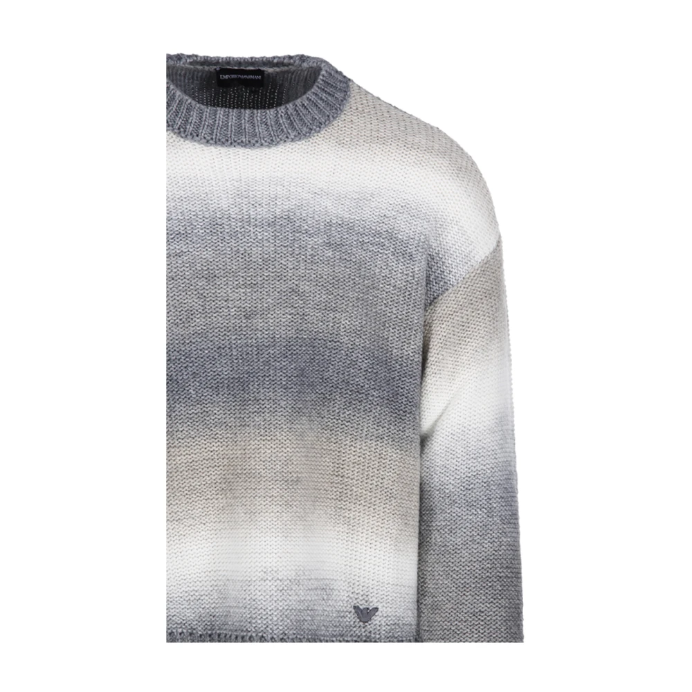 Emporio Armani Melange Ronde Hals Pullover Gray Heren