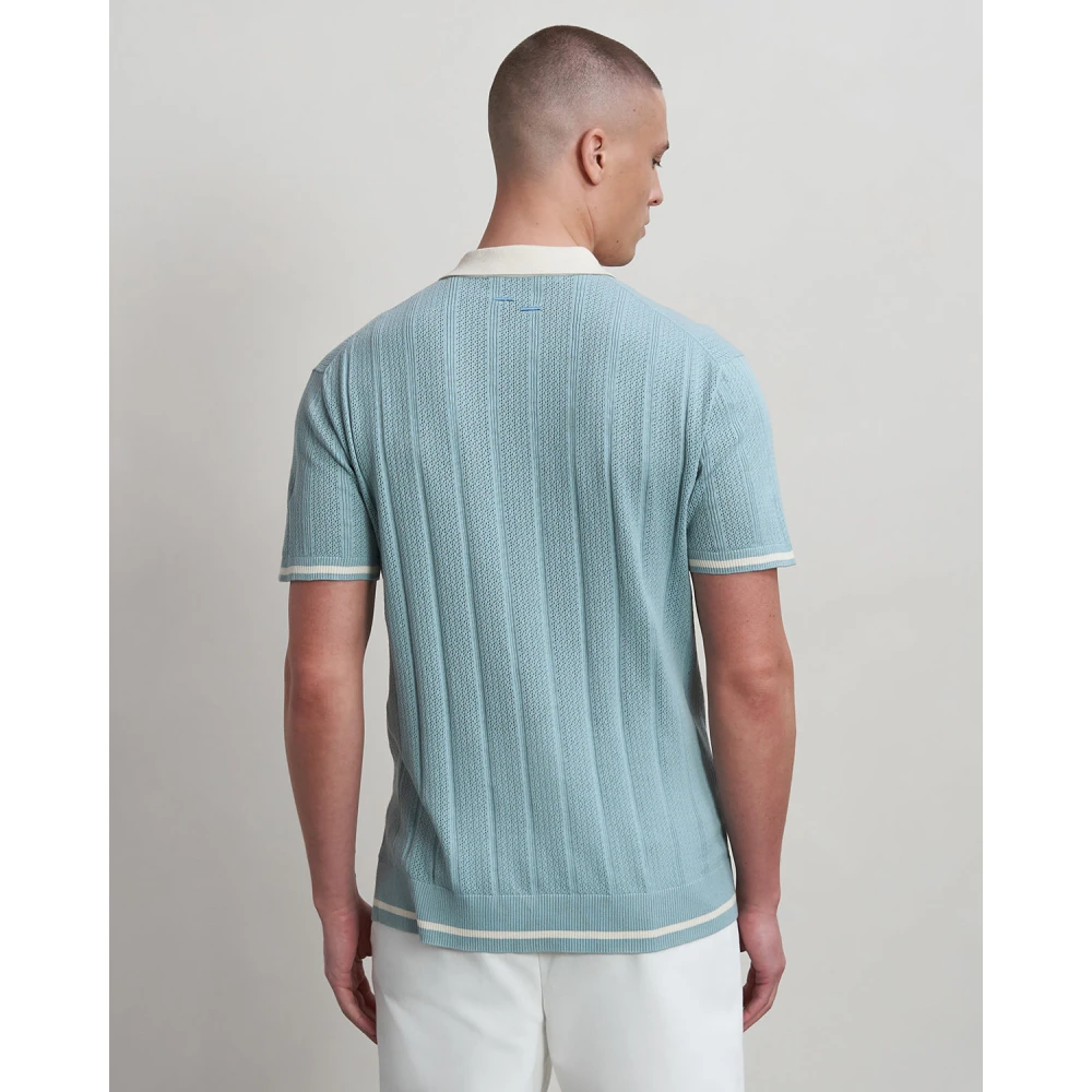 Filling Pieces Knit Polo Arona Blue Heren