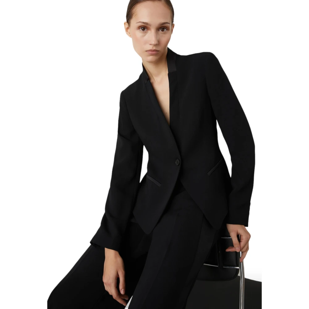 Marella Zwarte Crêpe Blazer Miranda Black Dames
