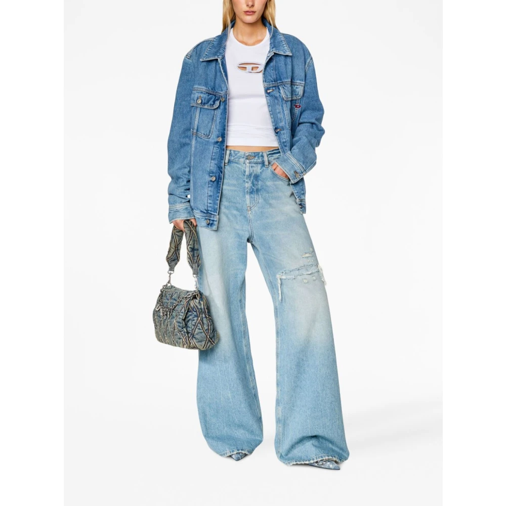Diesel Witte T-shirts met Cut-out Details White Dames