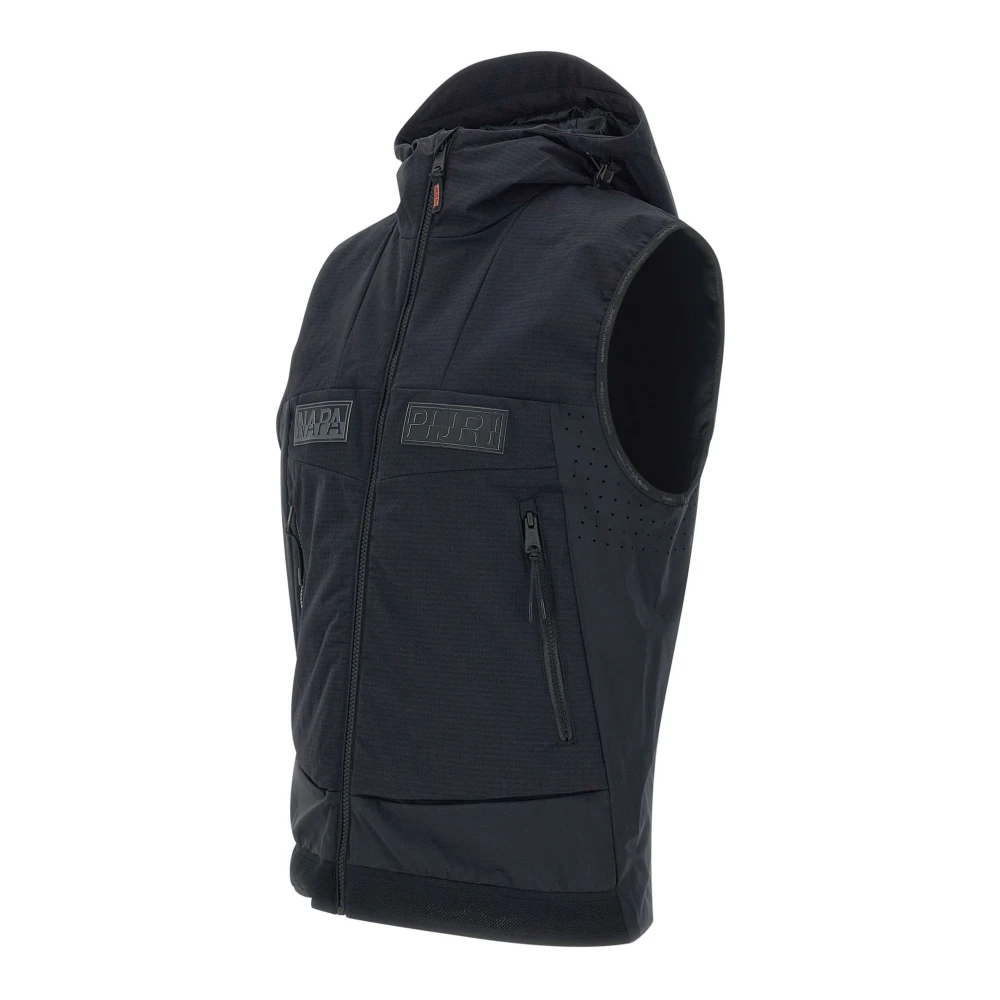 Napapijri Zwart Gilet Jas Waterdicht Lichtgewicht Black Heren